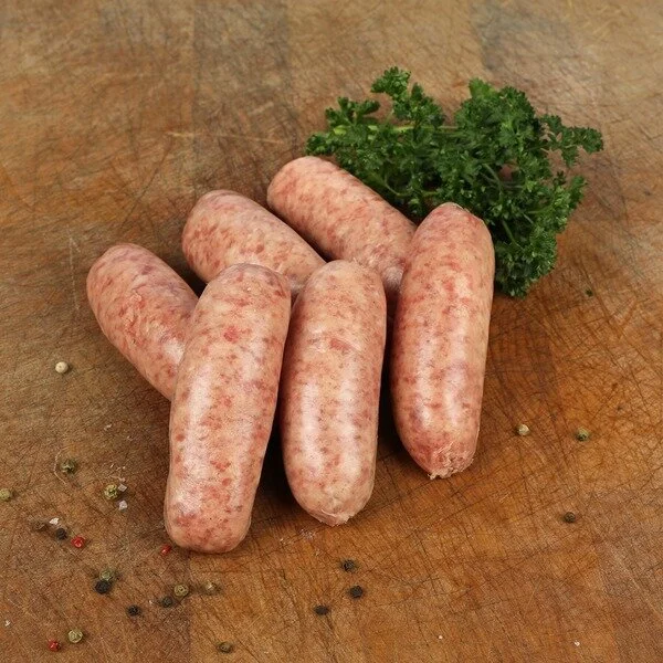 Pile of sausages with parsley