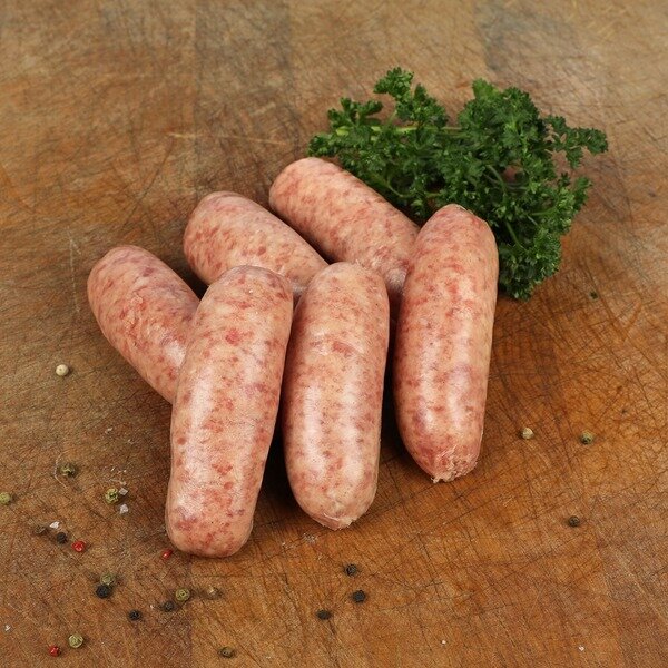 Pile of sausages with parsley